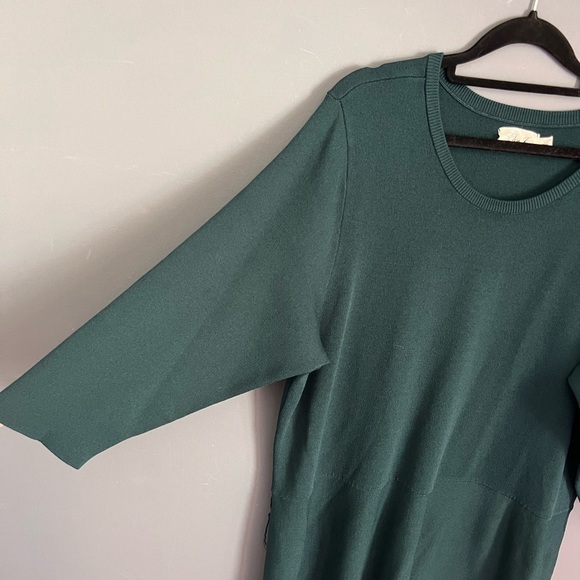 Eliza J. Women’s Size 3X Spruce Green Stretch Knit Fit and Flare Sweater Dress - Picture 6 of 8